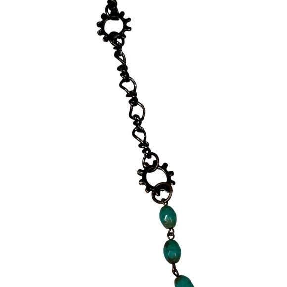 Boho Crystal Pointed Long Chain Necklace Layer Festival Hippie Amazonite Stone - Picture 6 of 6